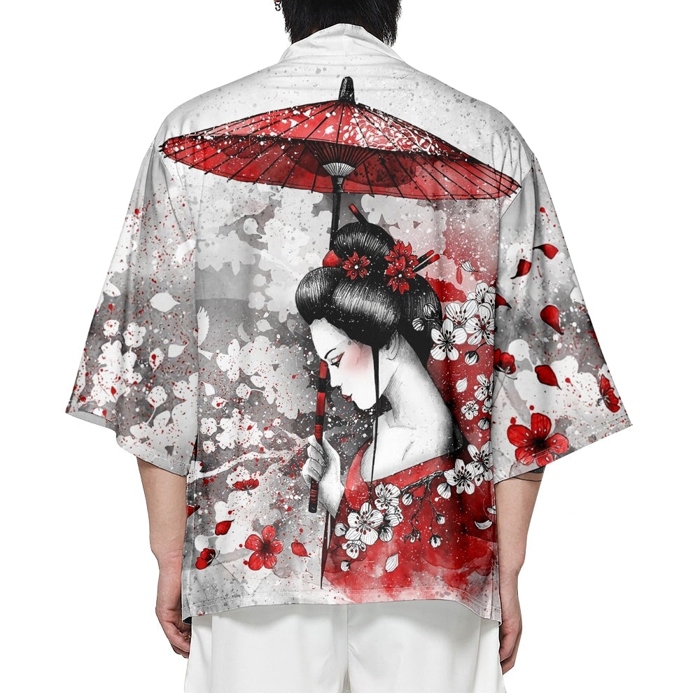 kawaiies-softtoys-plushies-kawaii-plush-Japanese-themed White Kimono Lady Red Sakura Unisex Kimono Kimono 