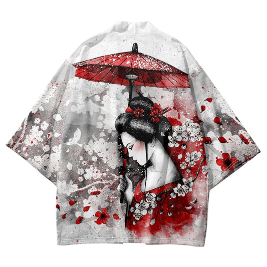 kawaiies-softtoys-plushies-kawaii-plush-Japanese-themed White Kimono Lady Red Sakura Unisex Kimono Kimono Umbrella S 
