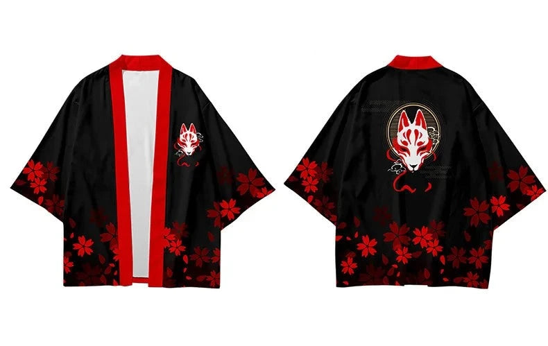 kawaiies-softtoys-plushies-kawaii-plush-Japanese-themed White Wolf Mask Mens Kimono Yukata - Pants Only Apparel 