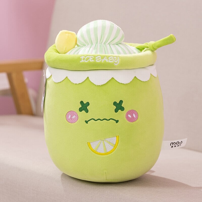 kawaiies-softtoys-plushies-kawaii-plush-Juicy Fruity Bubble Tea Plushie Crew | NEW Soft toy Green 20cm 