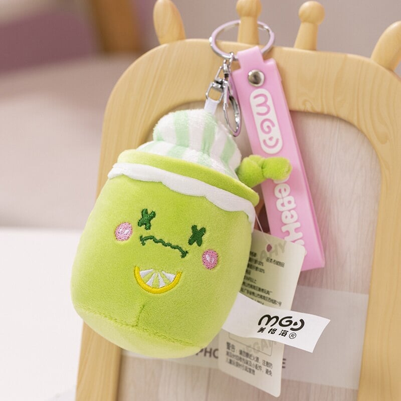 kawaiies-softtoys-plushies-kawaii-plush-Juicy Fruity Bubble Tea Plushie Crew | NEW Soft toy Green Pendant 
