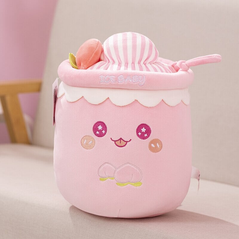kawaiies-softtoys-plushies-kawaii-plush-Juicy Fruity Bubble Tea Plushie Crew | NEW Soft toy Pink 20cm 