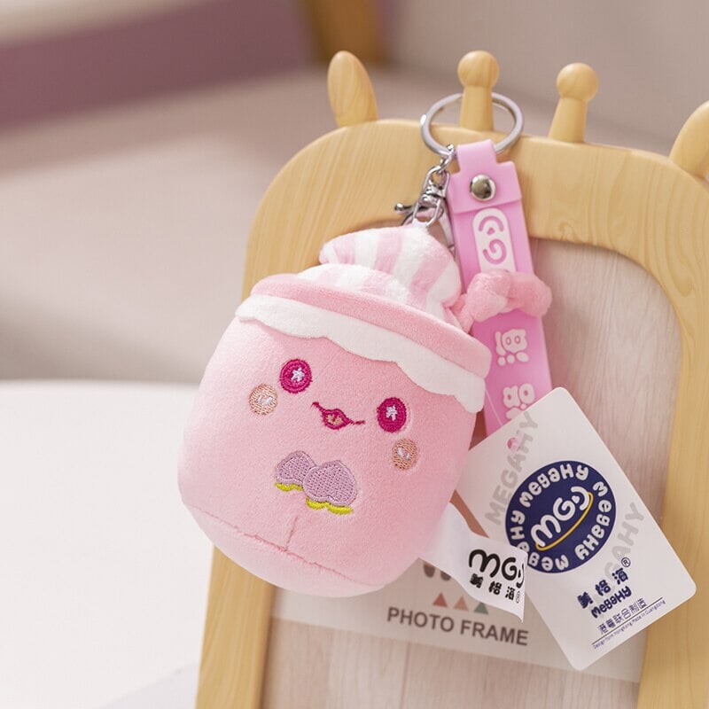 kawaiies-softtoys-plushies-kawaii-plush-Juicy Fruity Bubble Tea Plushie Crew | NEW Soft toy Pink Pendant 