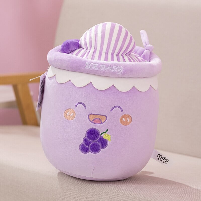 kawaiies-softtoys-plushies-kawaii-plush-Juicy Fruity Bubble Tea Plushie Crew | NEW Soft toy Purple 20cm 