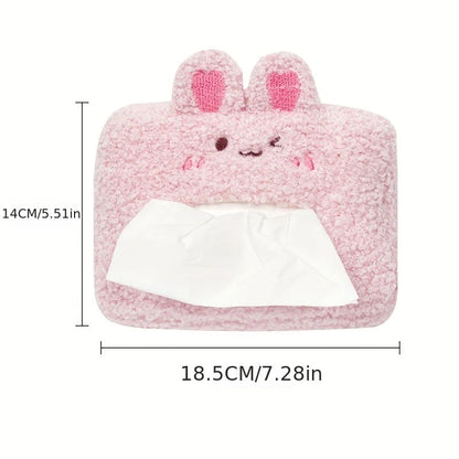 kawaiies-softtoys-plushies-kawaii-plush-Kawaii Bear and Bunny Car Plush Tissue Box Cover Car 