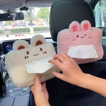 kawaiies-softtoys-plushies-kawaii-plush-Kawaii Bear and Bunny Car Plush Tissue Box Cover Car 
