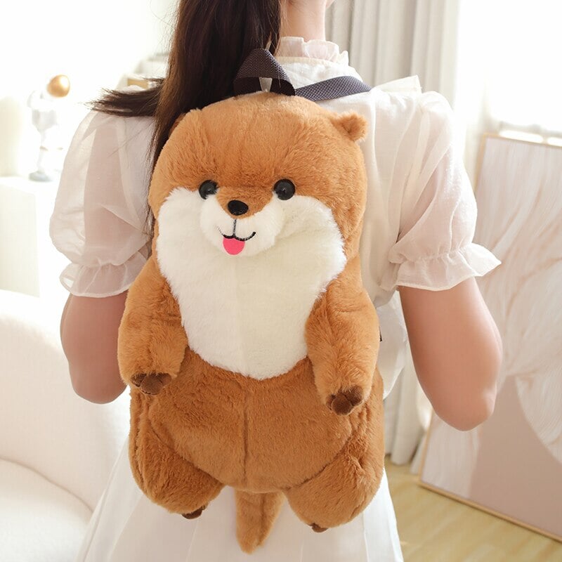 kawaiies-softtoys-plushies-kawaii-plush-Kawaii Brown Otter Backpack Plushie Soft toy 