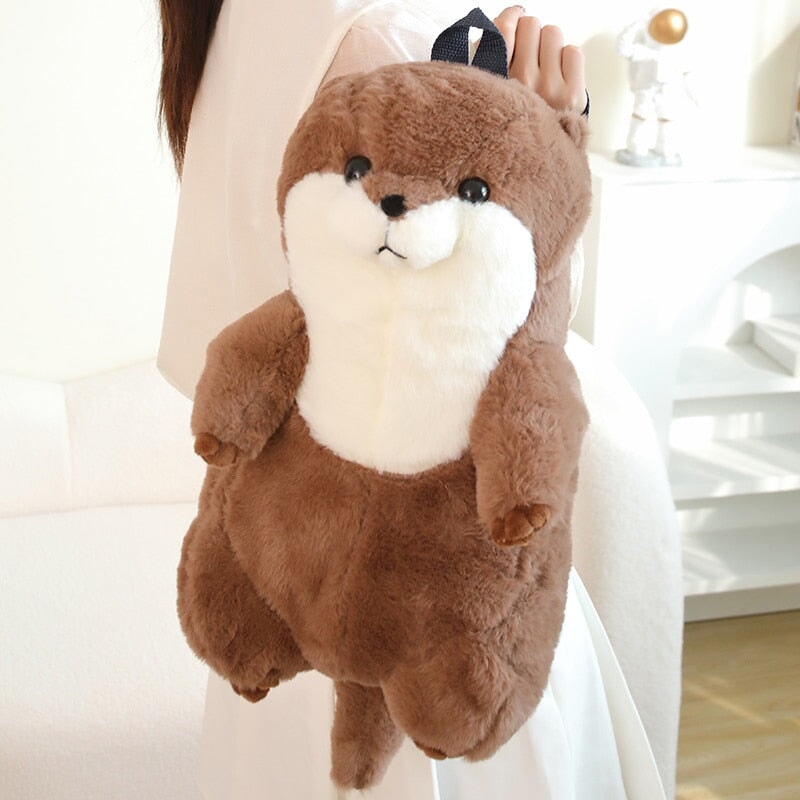 kawaiies-softtoys-plushies-kawaii-plush-Kawaii Brown Otter Backpack Plushie Soft toy 