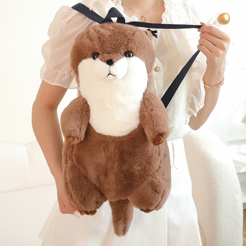 kawaiies-softtoys-plushies-kawaii-plush-Kawaii Brown Otter Backpack Plushie Soft toy 