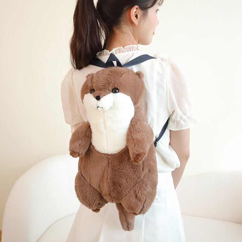 kawaiies-softtoys-plushies-kawaii-plush-Kawaii Brown Otter Backpack Plushie Soft toy 