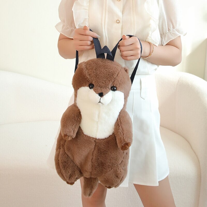 kawaiies-softtoys-plushies-kawaii-plush-Kawaii Brown Otter Backpack Plushie Soft toy 