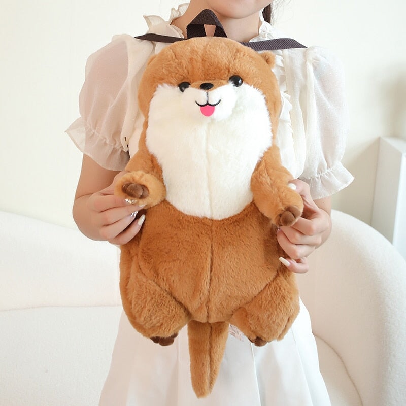 kawaiies-softtoys-plushies-kawaii-plush-Kawaii Brown Otter Backpack Plushie Soft toy 