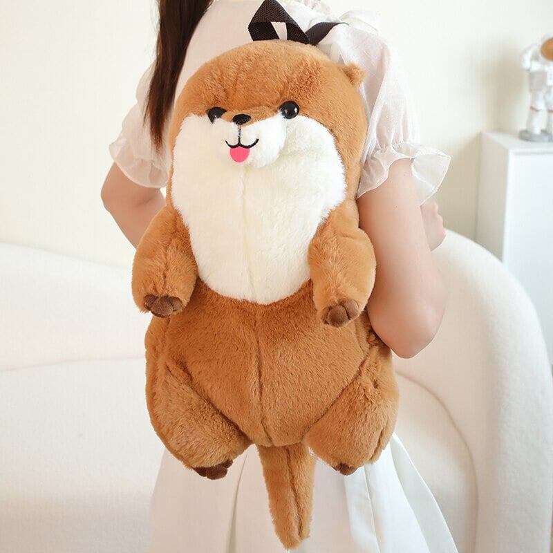 kawaiies-softtoys-plushies-kawaii-plush-Kawaii Brown Otter Backpack Plushie Soft toy 
