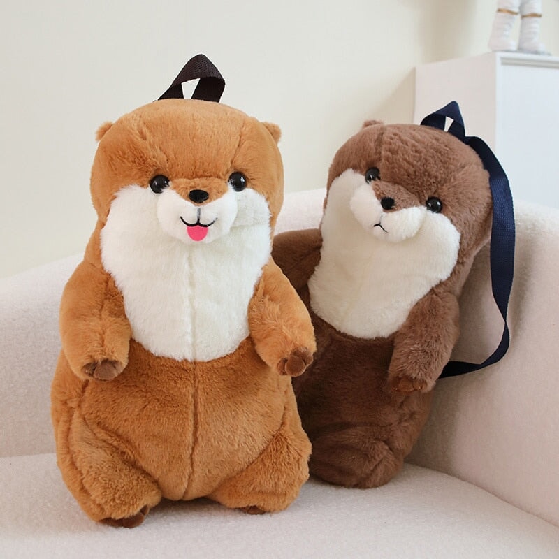 kawaiies-softtoys-plushies-kawaii-plush-Kawaii Brown Otter Backpack Plushie Soft toy 