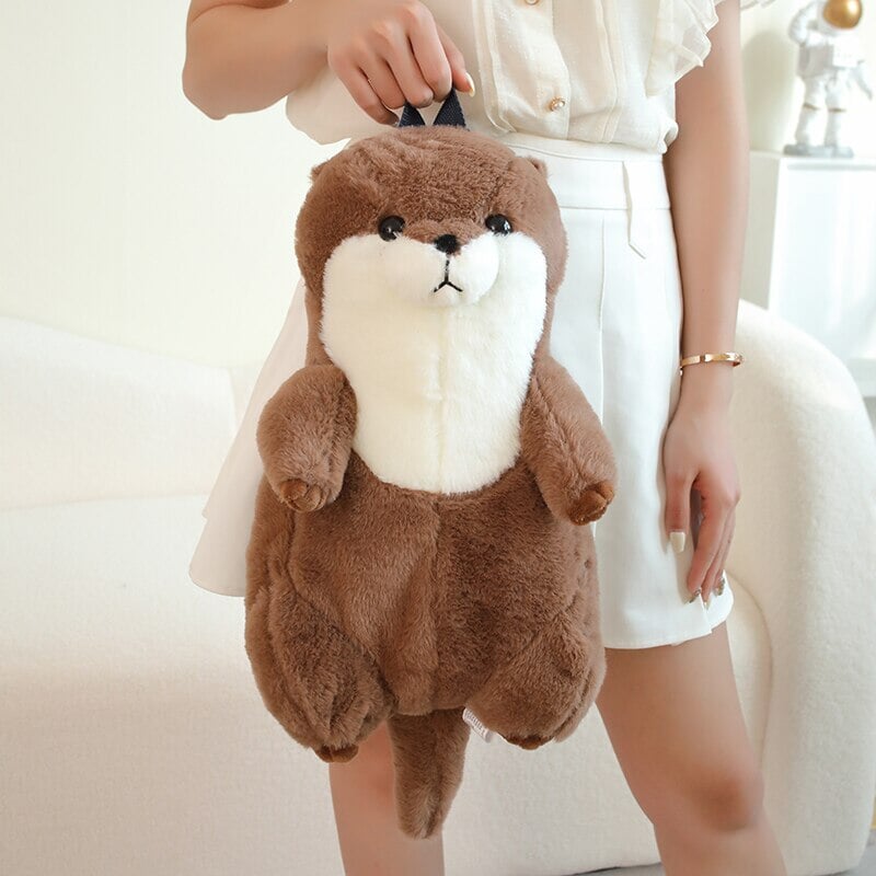 kawaiies-softtoys-plushies-kawaii-plush-Kawaii Brown Otter Backpack Plushie Soft toy 