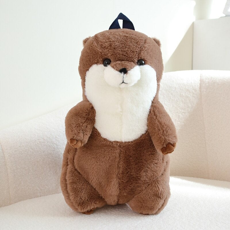 kawaiies-softtoys-plushies-kawaii-plush-Kawaii Brown Otter Backpack Plushie Soft toy Dark Brown 