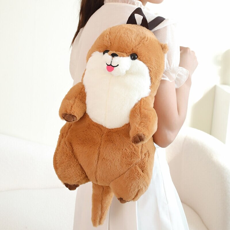 kawaiies-softtoys-plushies-kawaii-plush-Kawaii Brown Otter Backpack Plushie Soft toy Light Brown 