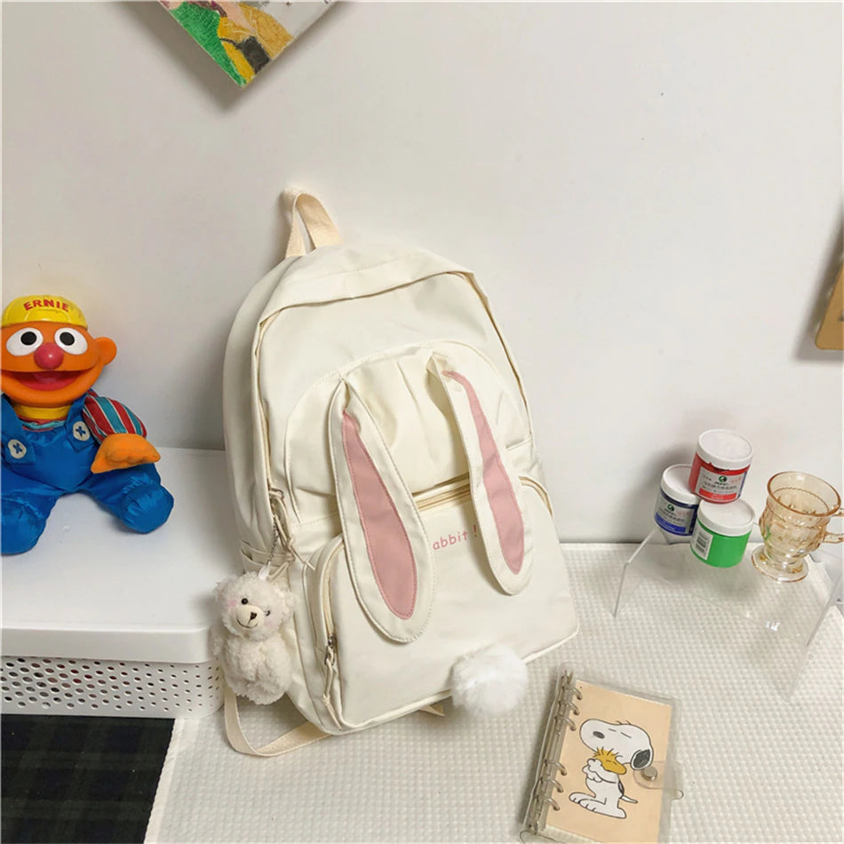 kawaiies-softtoys-plushies-kawaii-plush-Kawaii Bunny Ears Backpack Bag Bag Only White 