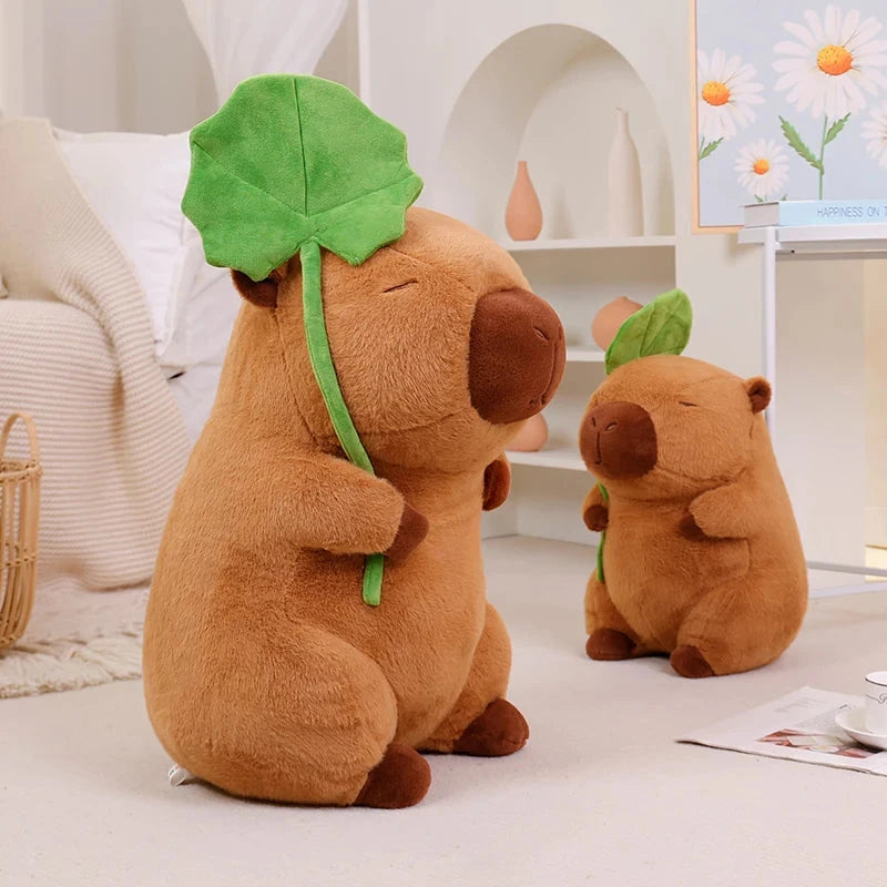 kawaiies-softtoys-plushies-kawaii-plush-Kawaii Capybara Plushie Holding Leaf Soft toy 
