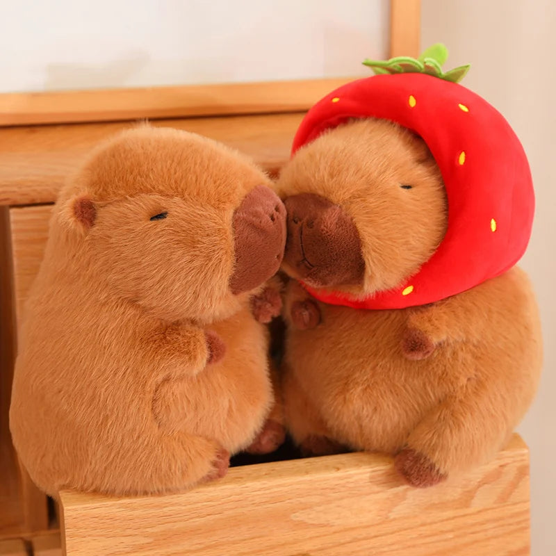 kawaiies-softtoys-plushies-kawaii-plush-Kawaii Capybara with Strawberry Hat Plushie Soft toy 