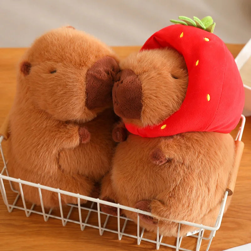 kawaiies-softtoys-plushies-kawaii-plush-Kawaii Capybara with Strawberry Hat Plushie Soft toy 