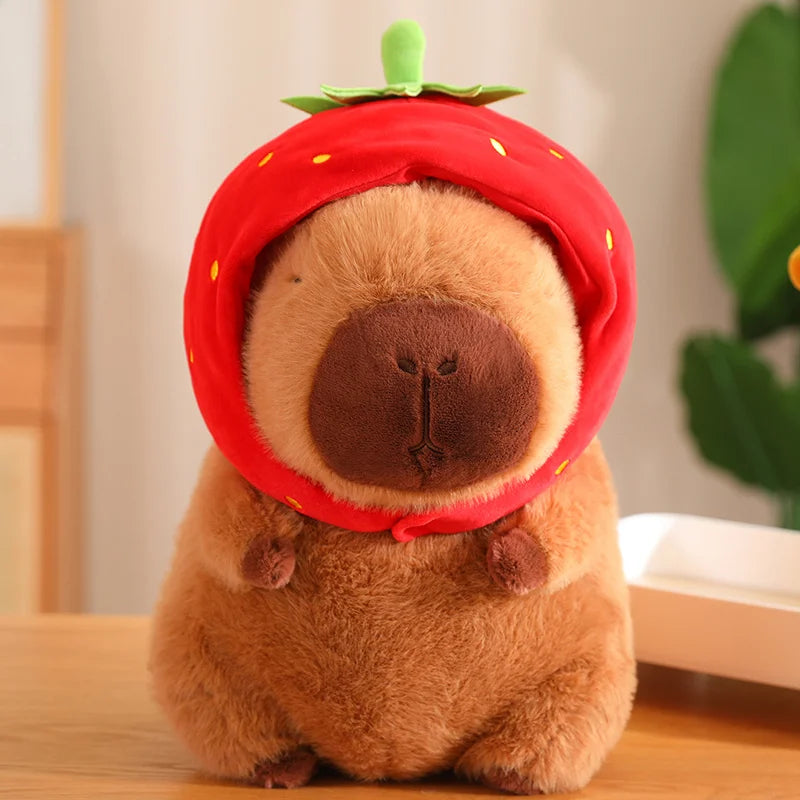 kawaiies-softtoys-plushies-kawaii-plush-Kawaii Capybara with Strawberry Hat Plushie Soft toy 