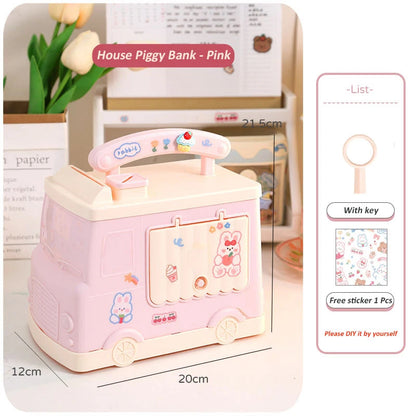 kawaiies-softtoys-plushies-kawaii-plush-Kawaii Car Piggy Bank Organisers Pink Car 