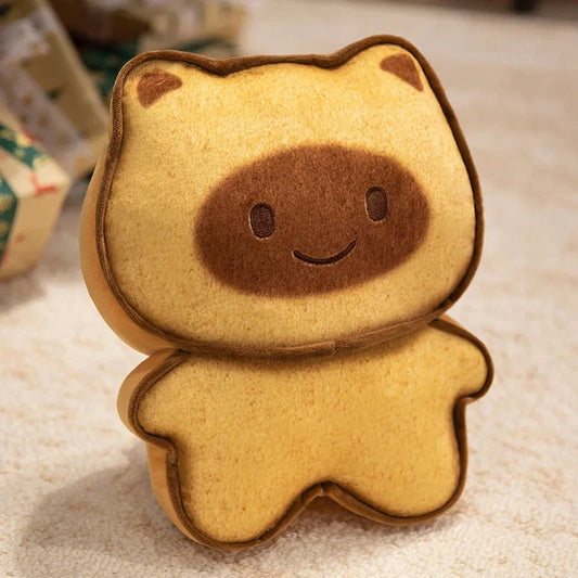 kawaiies-softtoys-plushies-kawaii-plush-Kawaii Cat Bread Biscuit Cookie Plushies Soft toy Light Brown Happy 6in / 15cm 
