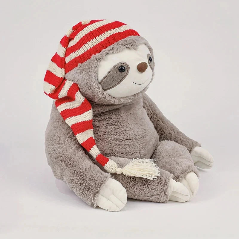 kawaiies-softtoys-plushies-kawaii-plush-Kawaii Christmas Sloth Plush with Striped Hat Soft toy 35cm 