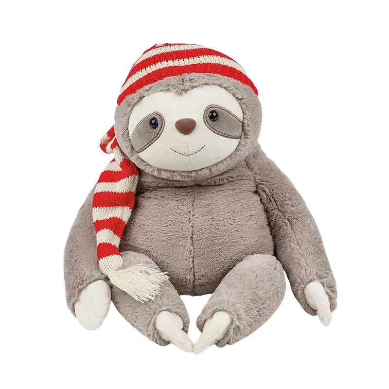 kawaiies-softtoys-plushies-kawaii-plush-Kawaii Christmas Sloth Plush with Striped Hat Soft toy 