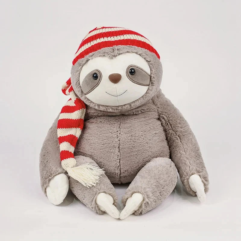 kawaiies-softtoys-plushies-kawaii-plush-Kawaii Christmas Sloth Plush with Striped Hat Soft toy 