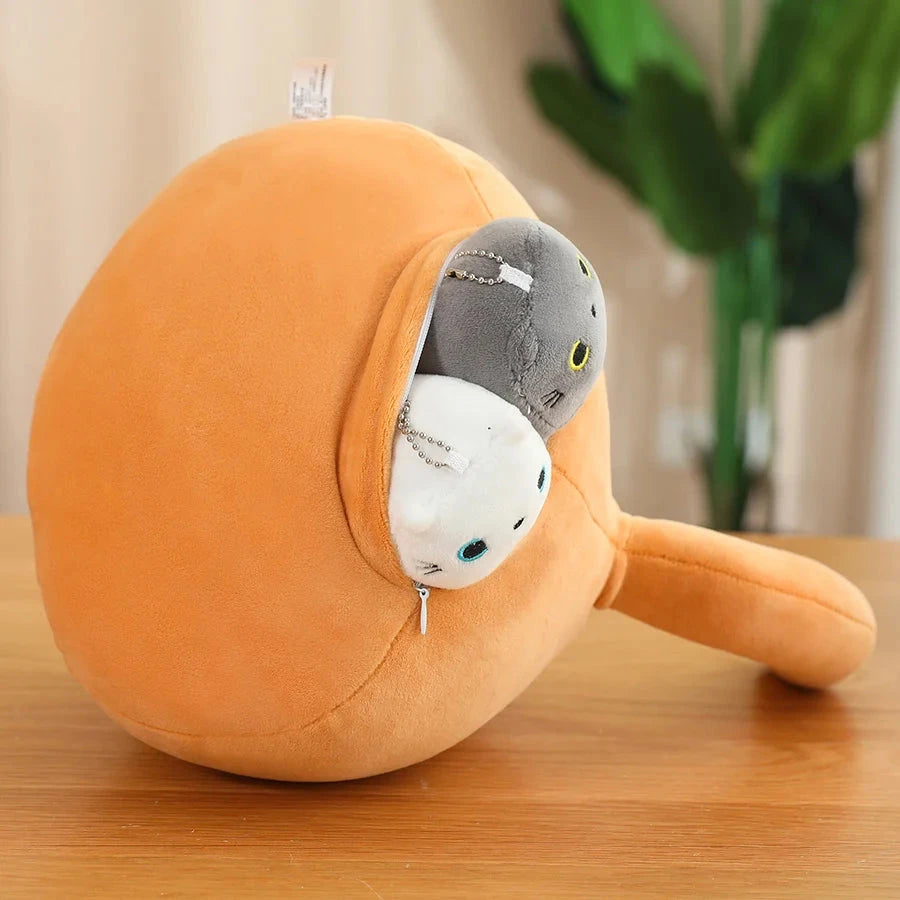 kawaiies-softtoys-plushies-kawaii-plush-Kawaii Chunky Cat Plushies with Kittens Soft toy 