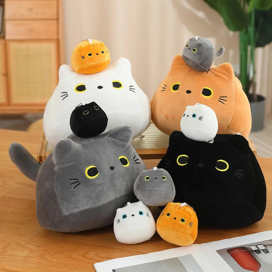 kawaiies-softtoys-plushies-kawaii-plush-Kawaii Chunky Cat Plushies with Kittens Soft toy 
