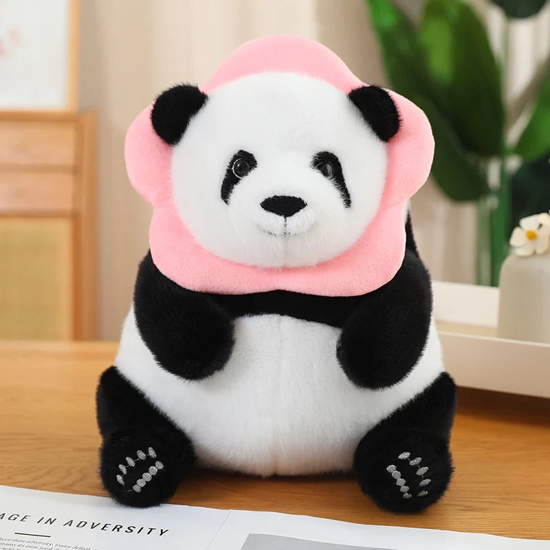 kawaiies-softtoys-plushies-kawaii-plush-Kawaii Chunky Panda Plushie Crew Soft toy Flower 30cm 