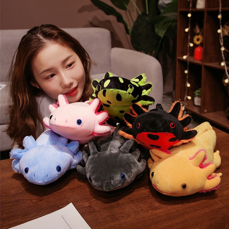 kawaiies-softtoys-plushies-kawaii-plush-Kawaii Colorful Likelike Axolotl Plushie Family Soft toy 