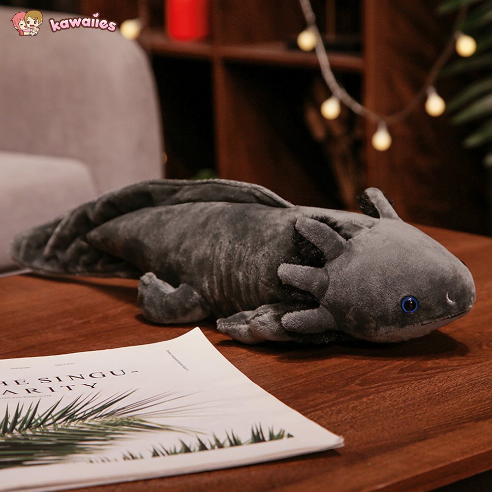 kawaiies-softtoys-plushies-kawaii-plush-Kawaii Colorful Likelike Axolotl Plushie Family Soft toy Gray 45cm 