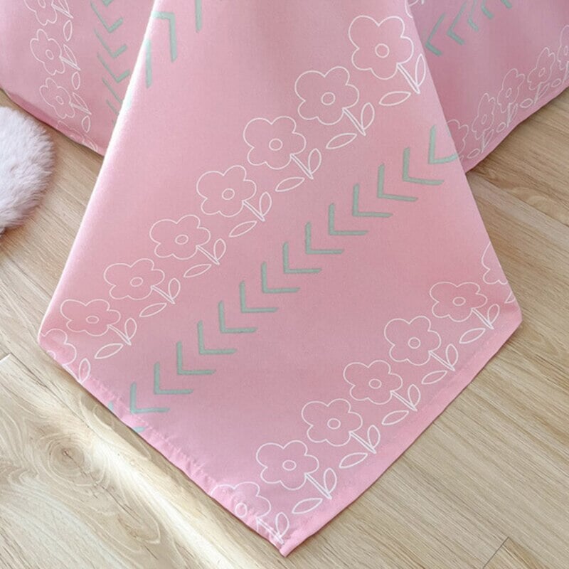 kawaiies-softtoys-plushies-kawaii-plush-Kawaii Dreamy Floral Bunny 120gsm Polyester Bedding Set Collection Bedding Sets 