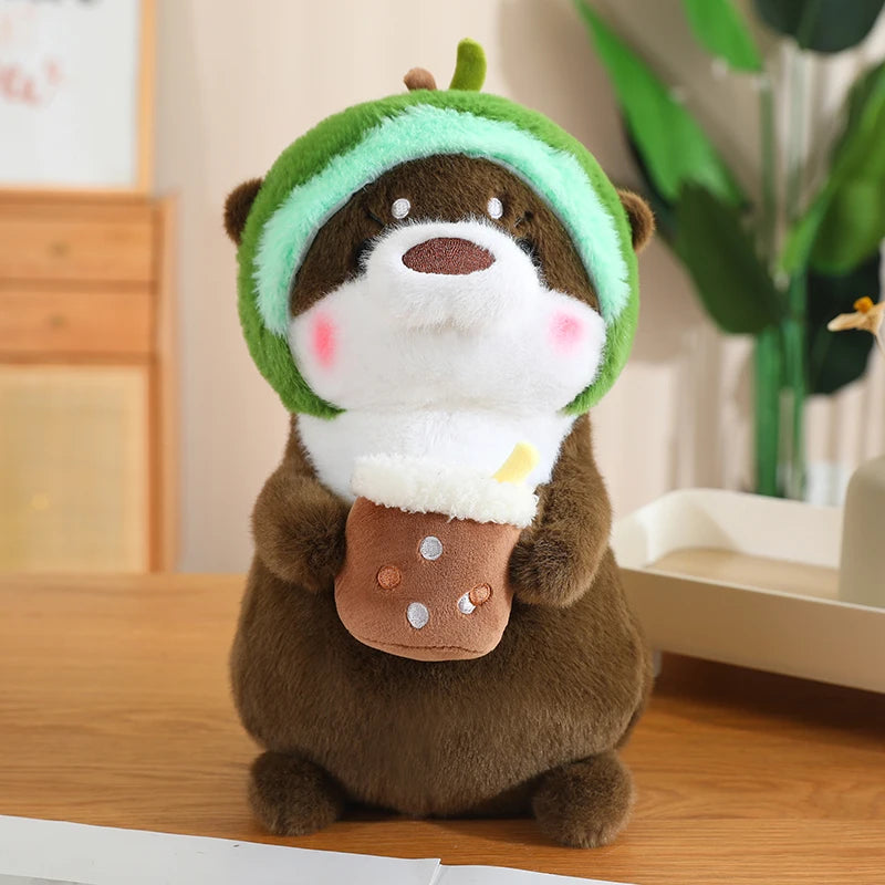 kawaiies-softtoys-plushies-kawaii-plush-Kawaii Dress-up Otter Plush Soft toy Dark Brown Avocado 12in / 30cm 