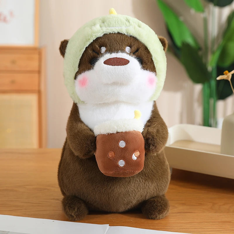 kawaiies-softtoys-plushies-kawaii-plush-Kawaii Dress-up Otter Plush Soft toy Dark Brown Dino 12in / 30cm 