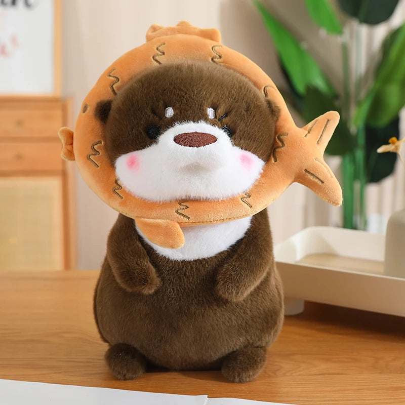 kawaiies-softtoys-plushies-kawaii-plush-Kawaii Dress-up Otter Plush Soft toy Dark Brown Fish 12in / 30cm 
