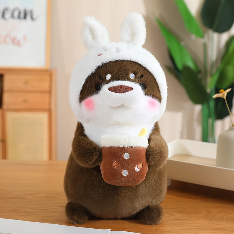 kawaiies-softtoys-plushies-kawaii-plush-Kawaii Dress-up Otter Plush Soft toy Dark Brown Rabbit 12in / 30cm 