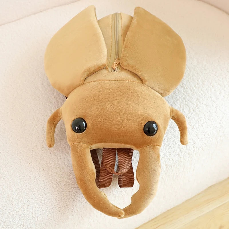 Insect Plush Backpack For Kids – Beetles & Mantis Design – Cute Animal Bag – Fast Ship From Japan