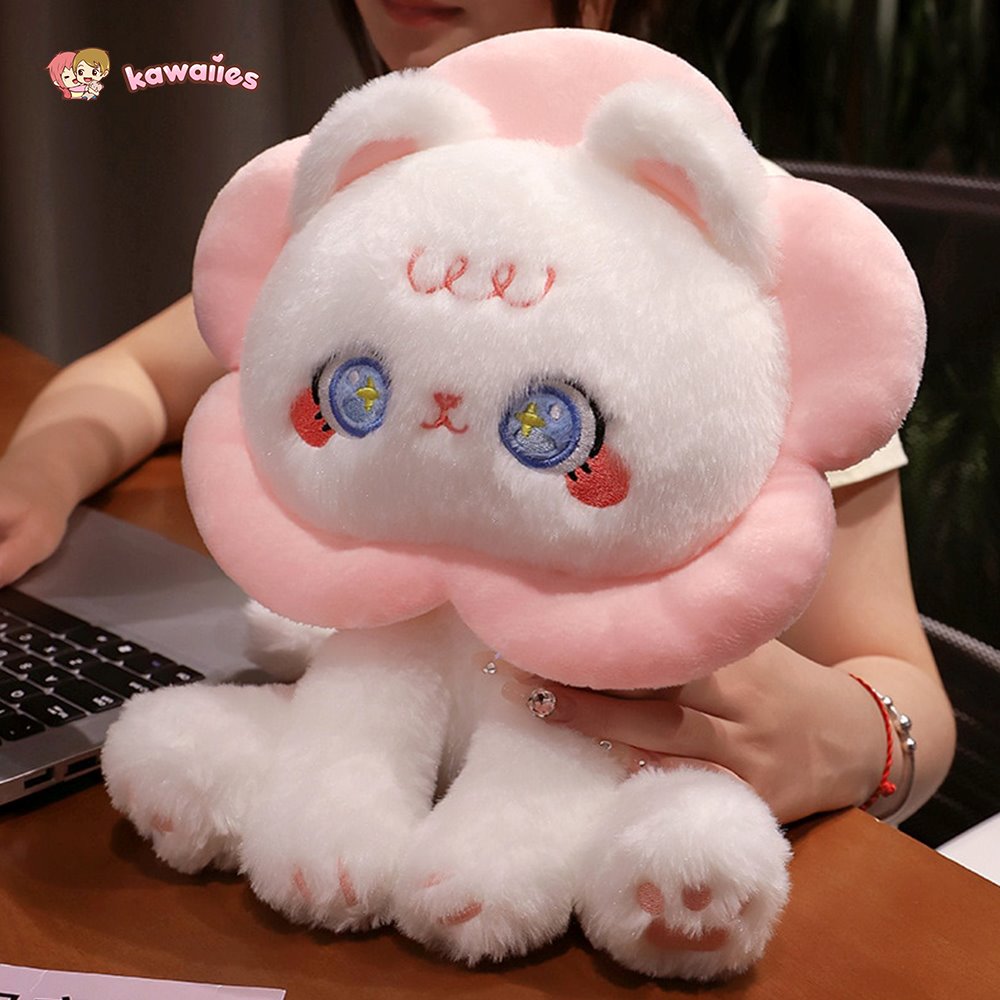 kawaiies-softtoys-plushies-kawaii-plush-Kawaii Flower Black White Cat Plushies | NEW Soft toy 