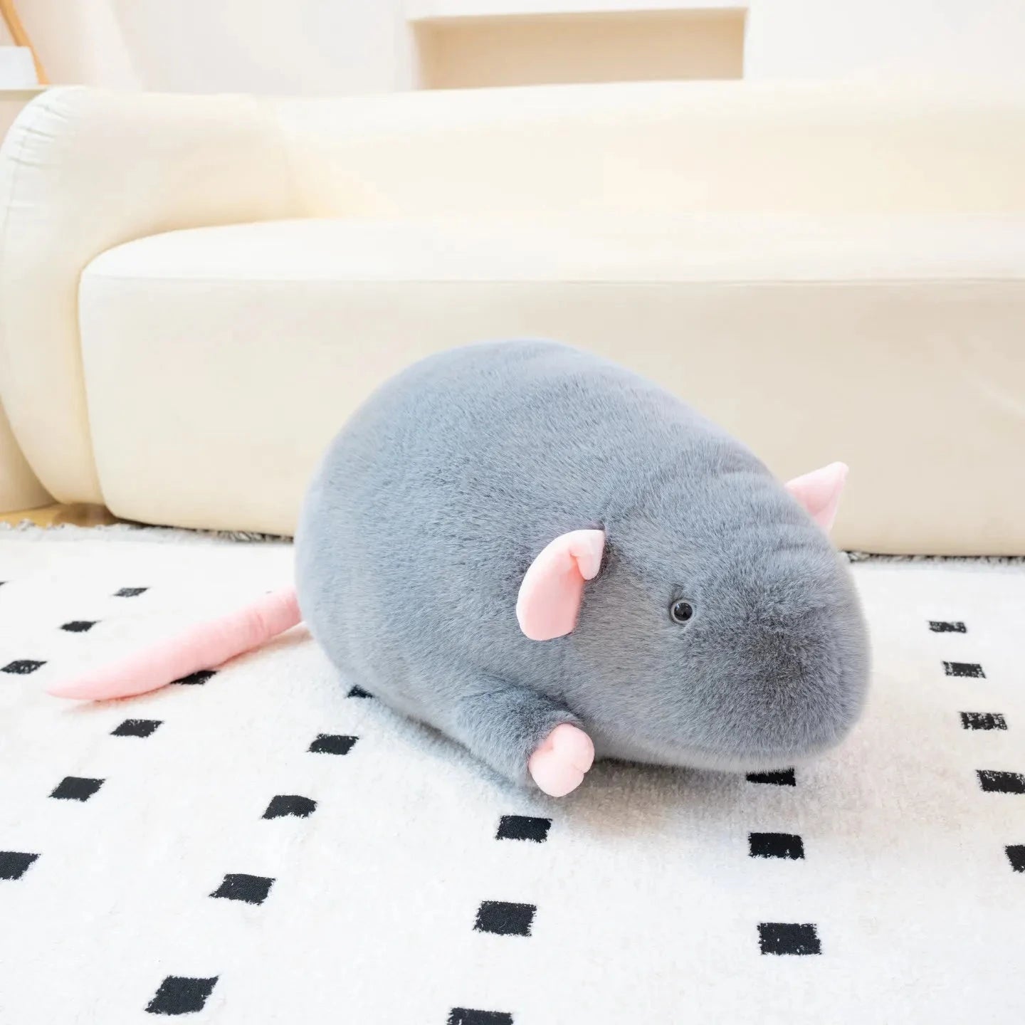 kawaiies-softtoys-plushies-kawaii-plush-Kawaii Giant Mouse Rat Plushies Soft toy Light Grey (Berry) 18cm 
