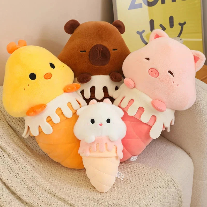 kawaiies-softtoys-plushies-kawaii-plush-Kawaii Ice Cream Pig Capybara Chick Sheep Plushie Soft toy 