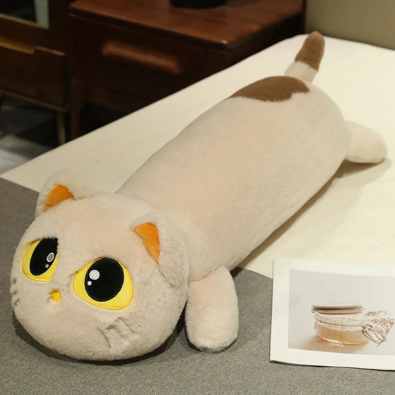 kawaiies-softtoys-plushies-kawaii-plush-Kawaii Long Snuggly Cat Plush Family Soft toy Biege 90cm / 35in 