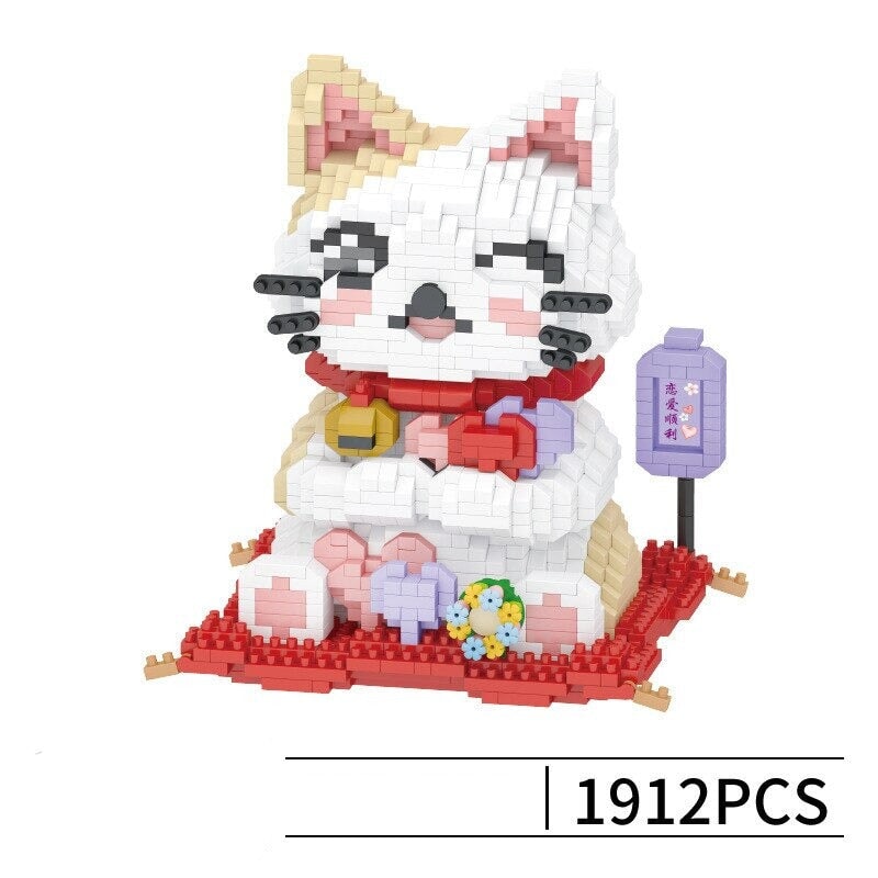 kawaiies-softtoys-plushies-kawaii-plush-Kawaii Lucky Fortune Cat Nano Building Sets Build it Hearts (1912pcs) 