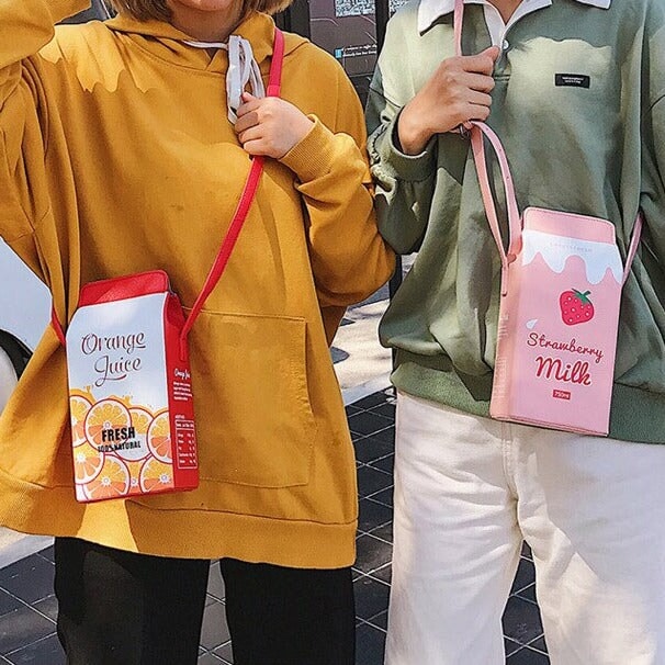Strawberry milk online carton bag