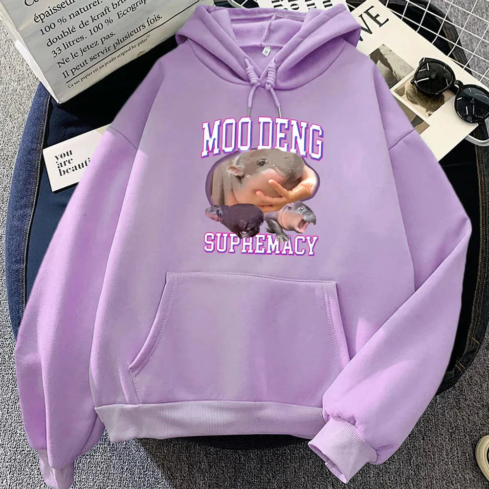 kawaiies-softtoys-plushies-kawaii-plush-Kawaii Moo Deng Supremacy Hippo Unisex Hoodie Apparel Light Purple XS 
