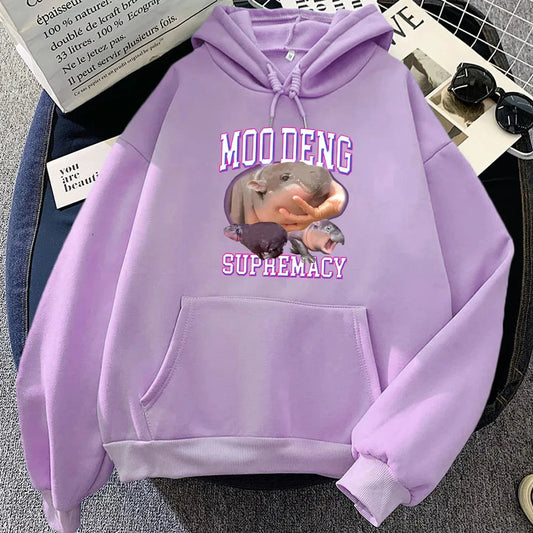 kawaiies-softtoys-plushies-kawaii-plush-Kawaii Moo Deng Supremacy Hippo Unisex Hoodie Apparel Light Purple XS 